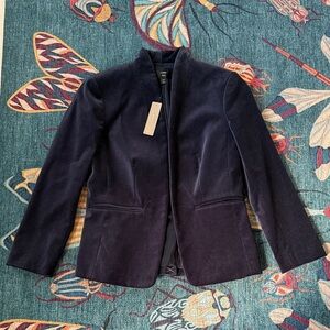 J. Crew Women's Navy Velvet Blazer